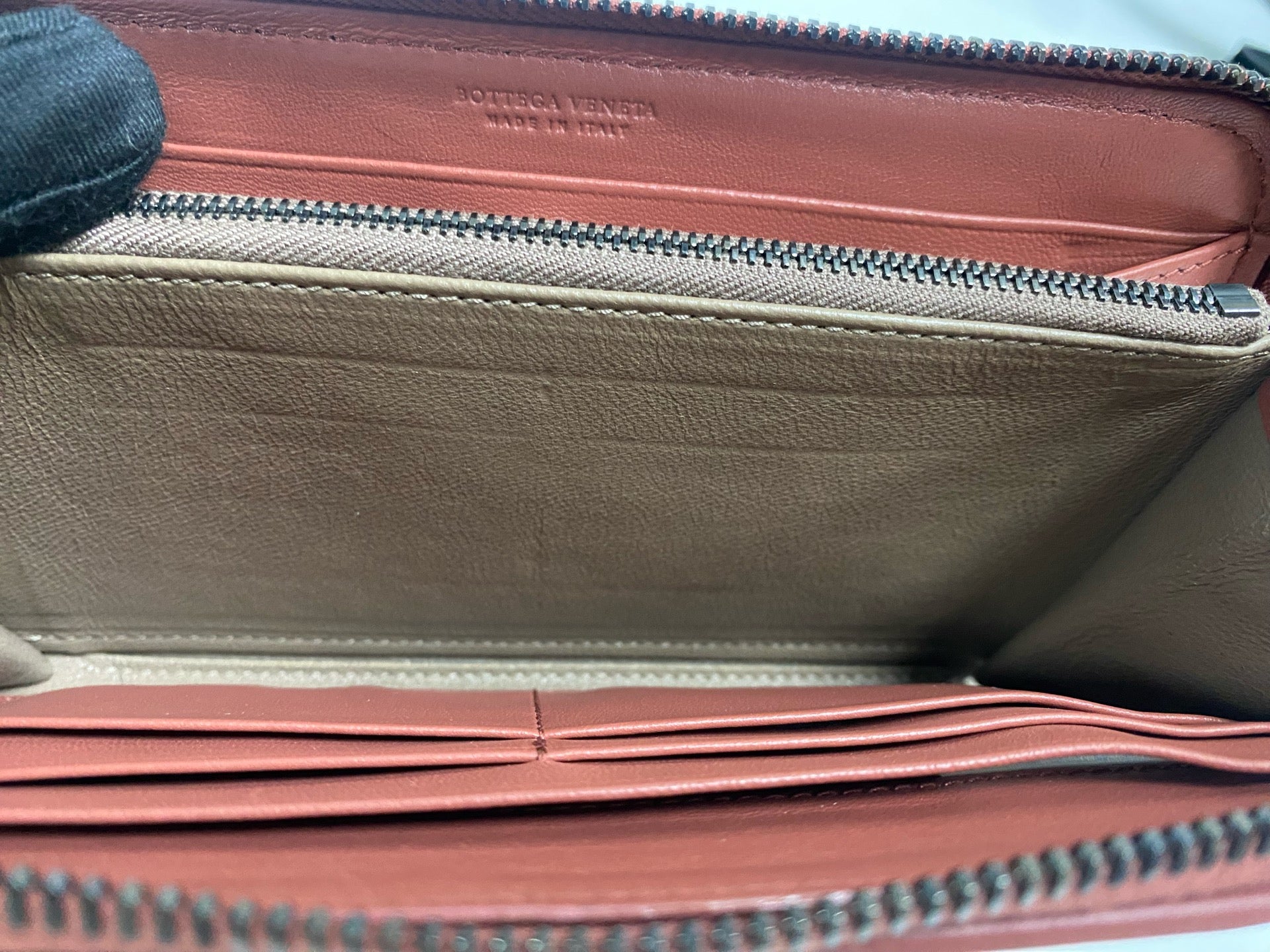 Bottega Veneta Leather Brown Clutch