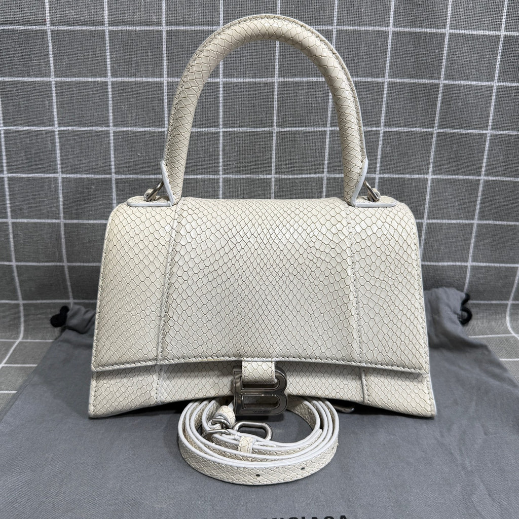 Balenciaga HOURGLASS Denim White Satchel 5935462AAB19000