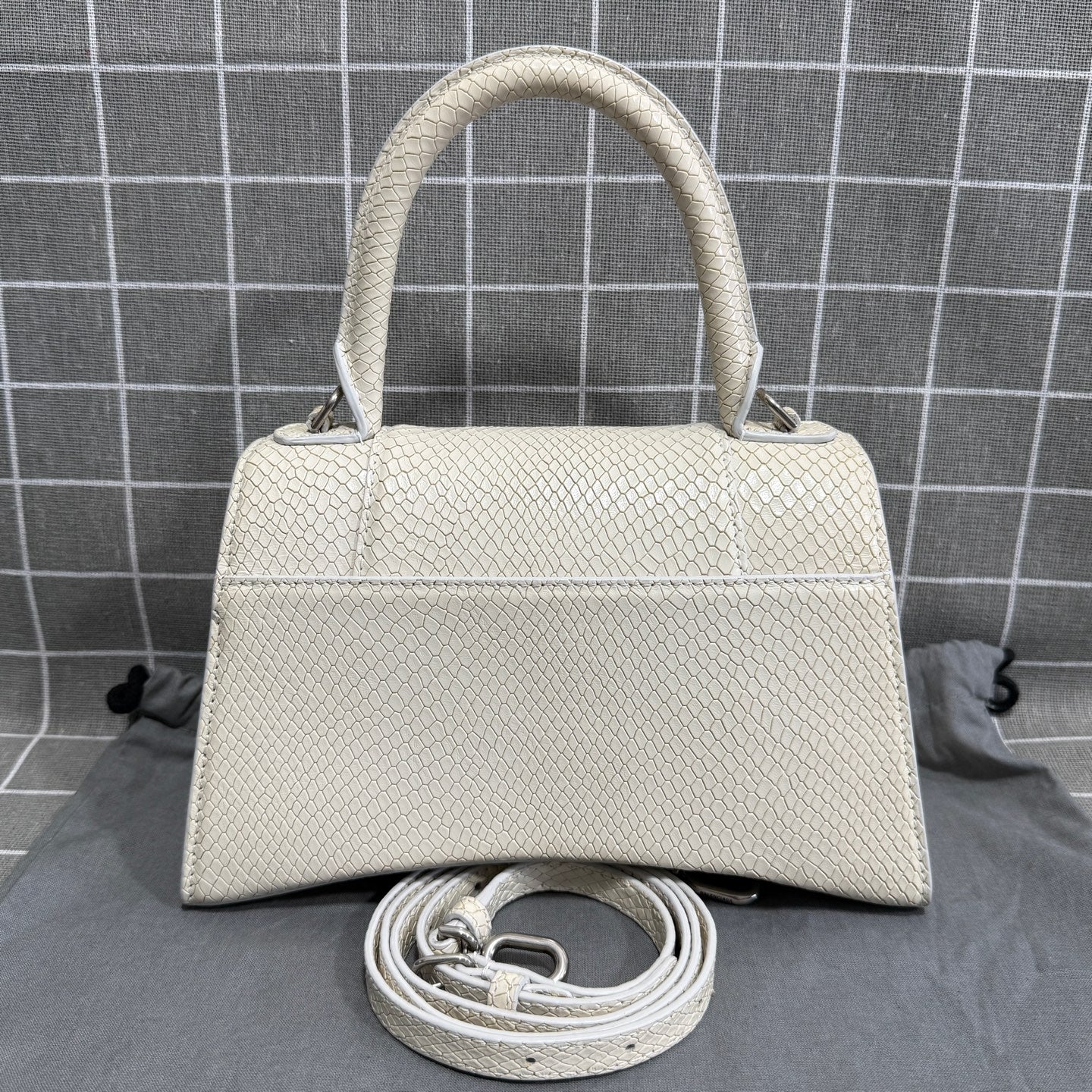 Balenciaga HOURGLASS Denim White Satchel 5935462AAB19000