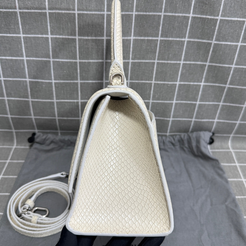 Balenciaga HOURGLASS Denim White Satchel 5935462AAB19000