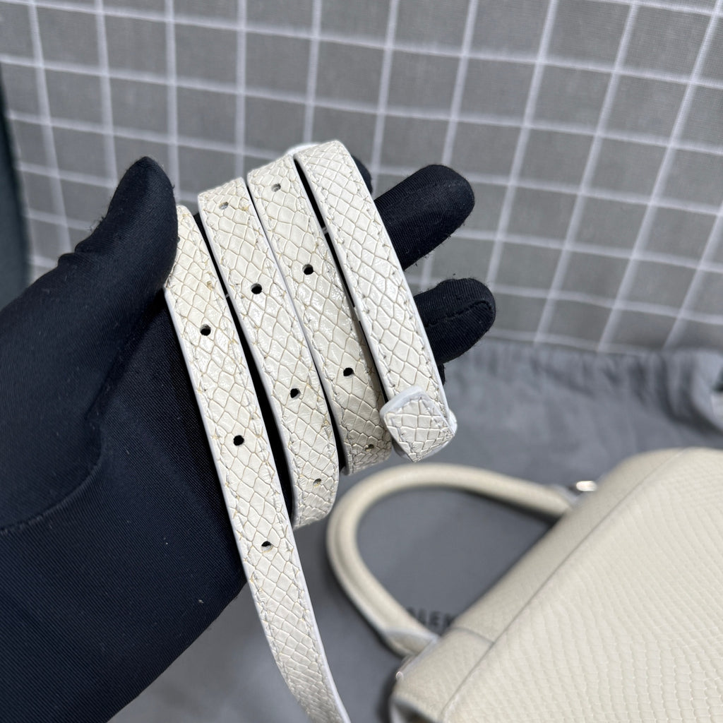 Balenciaga HOURGLASS Denim White Satchel 5935462AAB19000