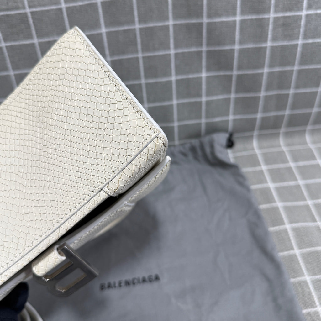 Balenciaga HOURGLASS Denim White Satchel 5935462AAB19000
