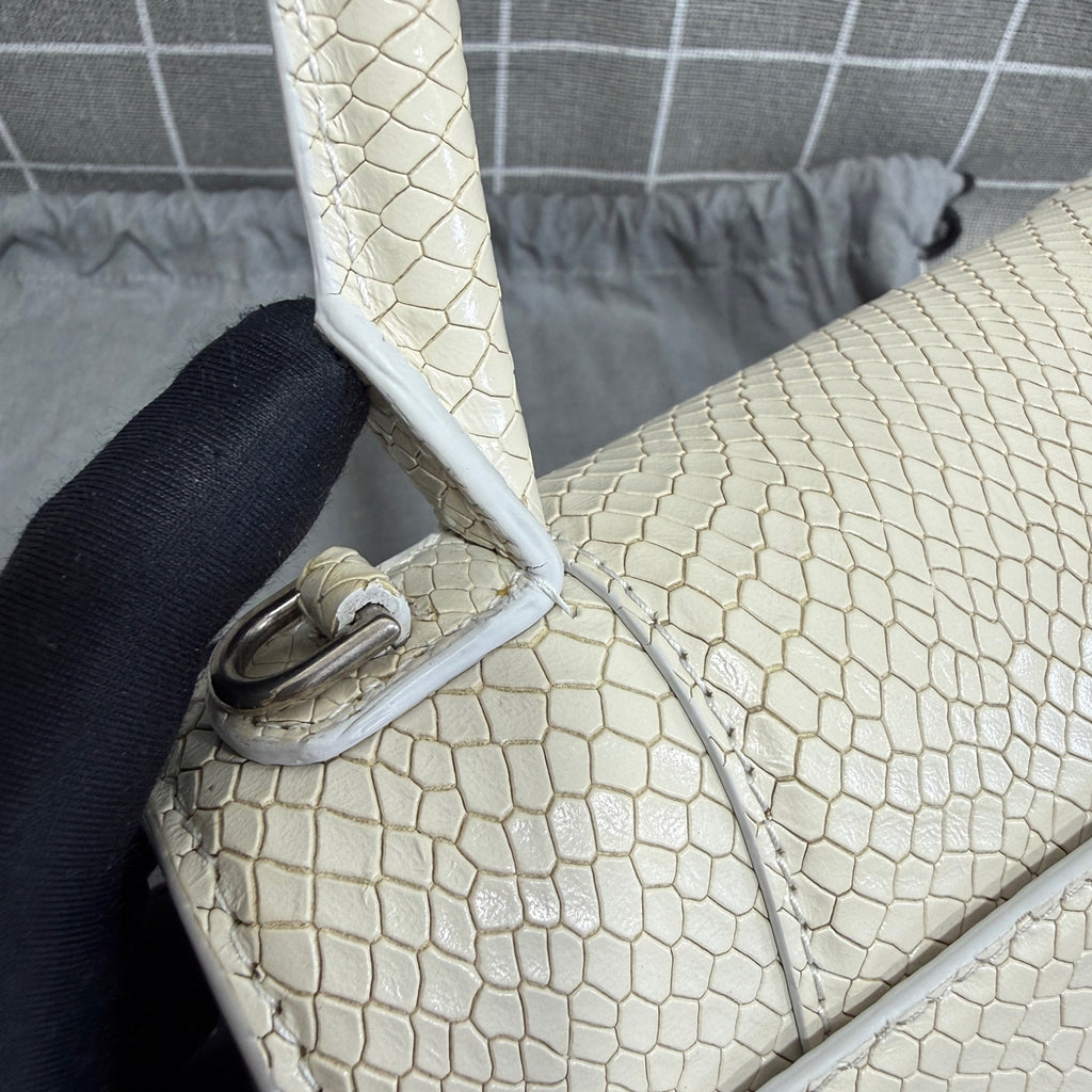 Balenciaga HOURGLASS Denim White Satchel 5935462AAB19000