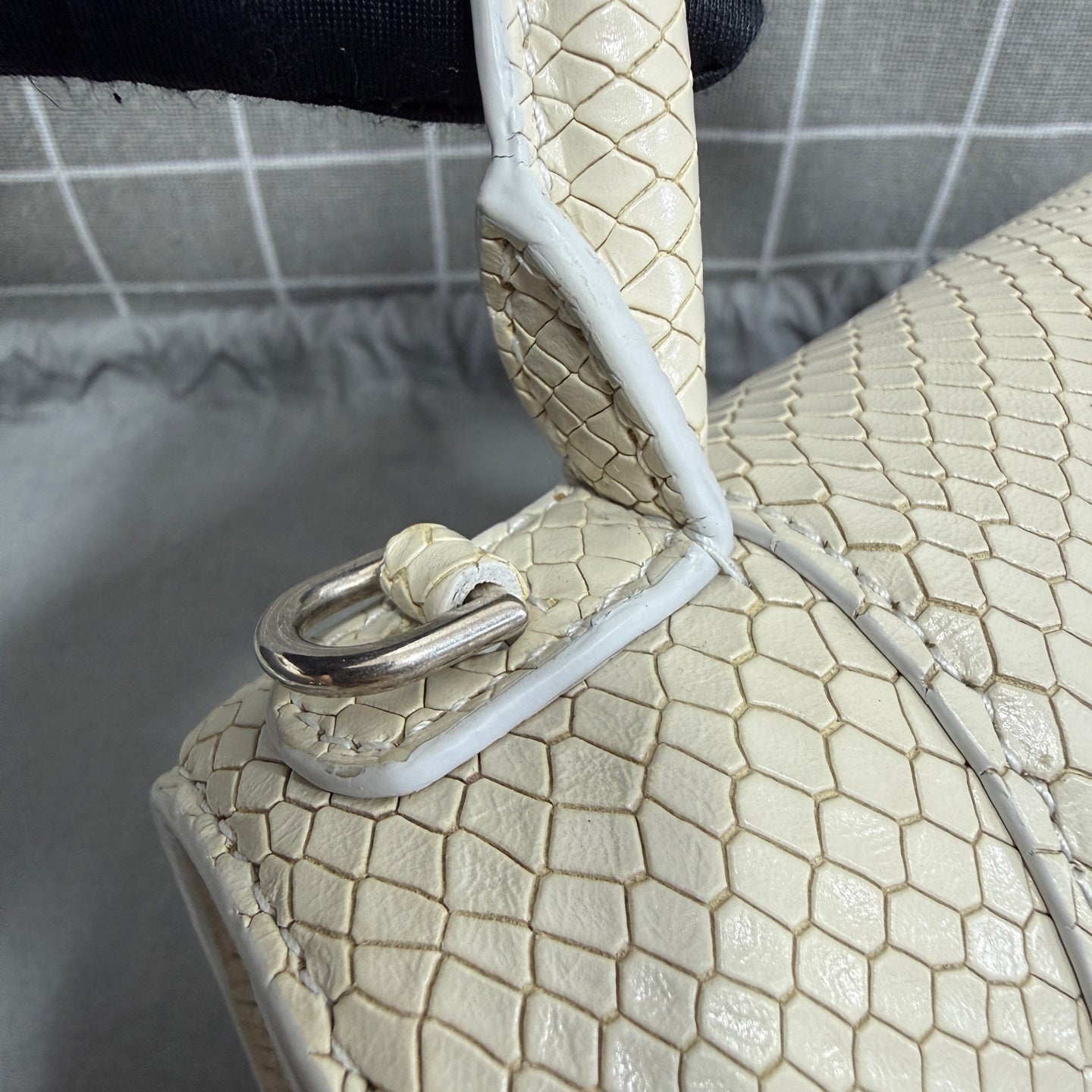 Balenciaga HOURGLASS Denim White Satchel 5935462AAB19000