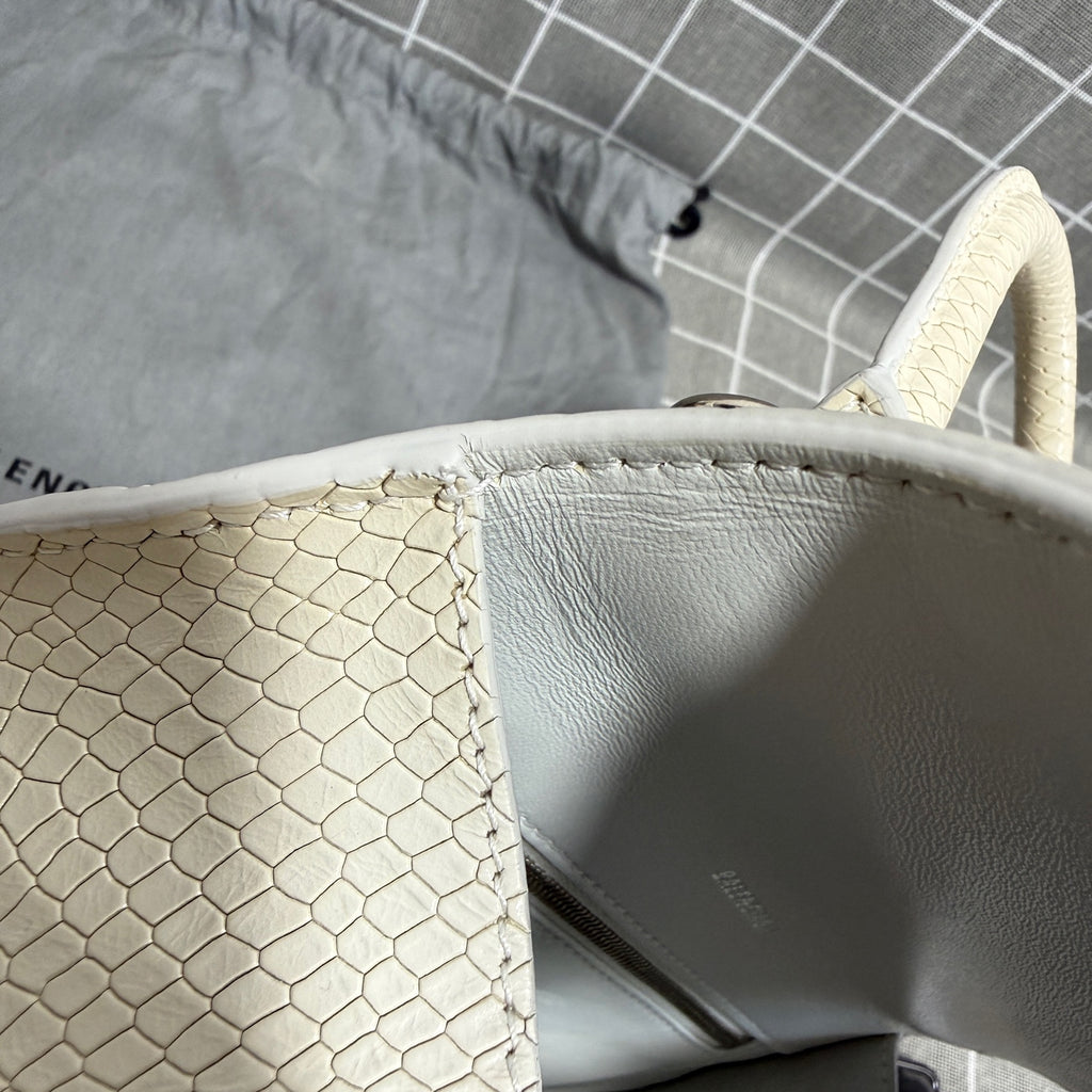 Balenciaga HOURGLASS Denim White Satchel 5935462AAB19000