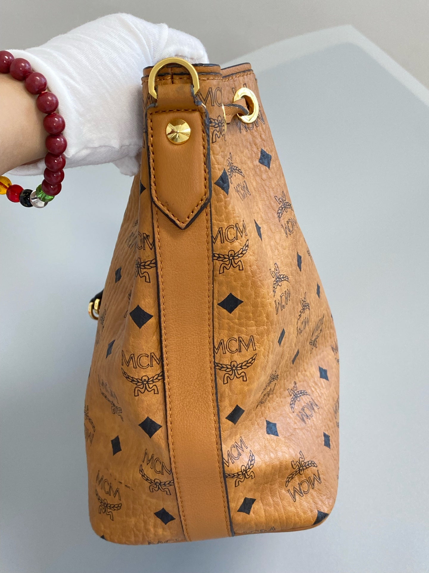 MCM Metal Gold Bucket & Drawstring Bag MWDAASE01CO001