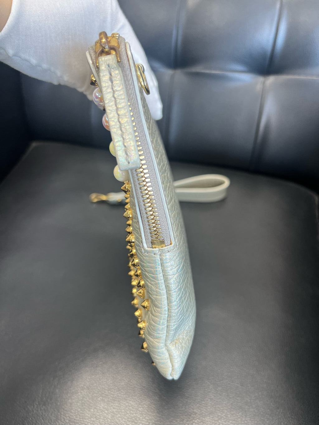 MCM Silver Clutch