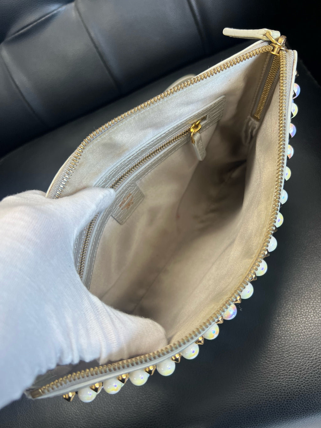 MCM Silver Clutch