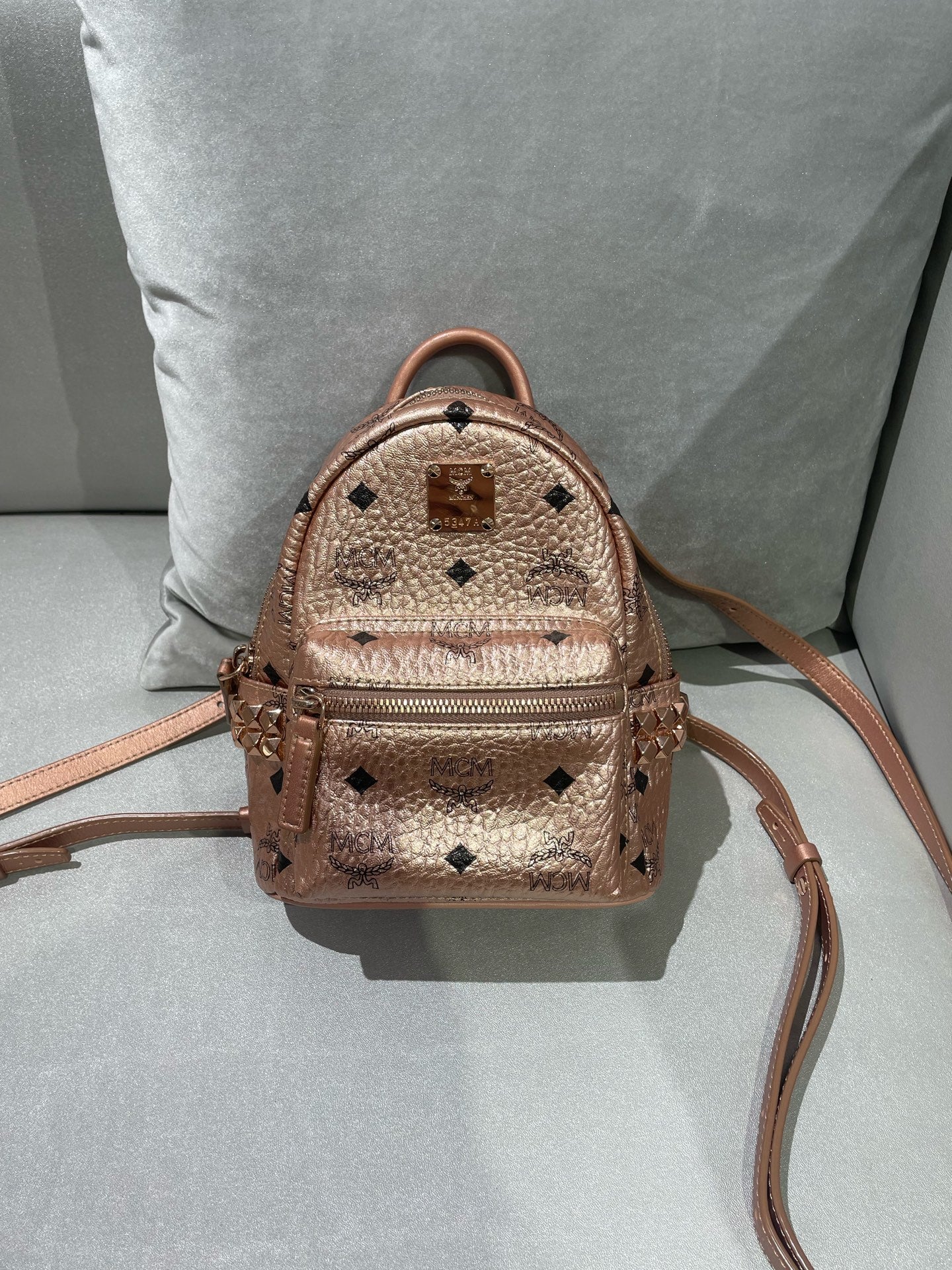 MCM Metal Pink Backpack MMK8AVE47TC001