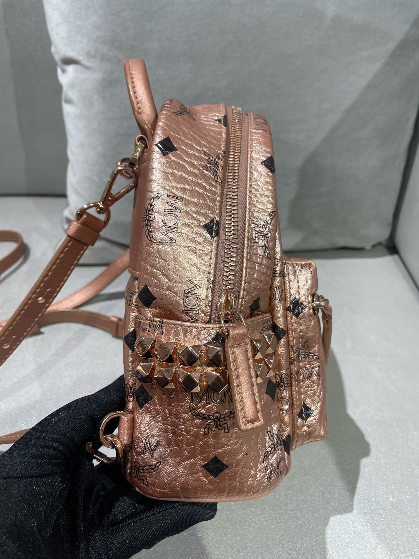 MCM Metal Pink Backpack MMK8AVE47TC001
