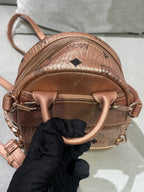 MCM Metal Pink Backpack MMK8AVE47TC001