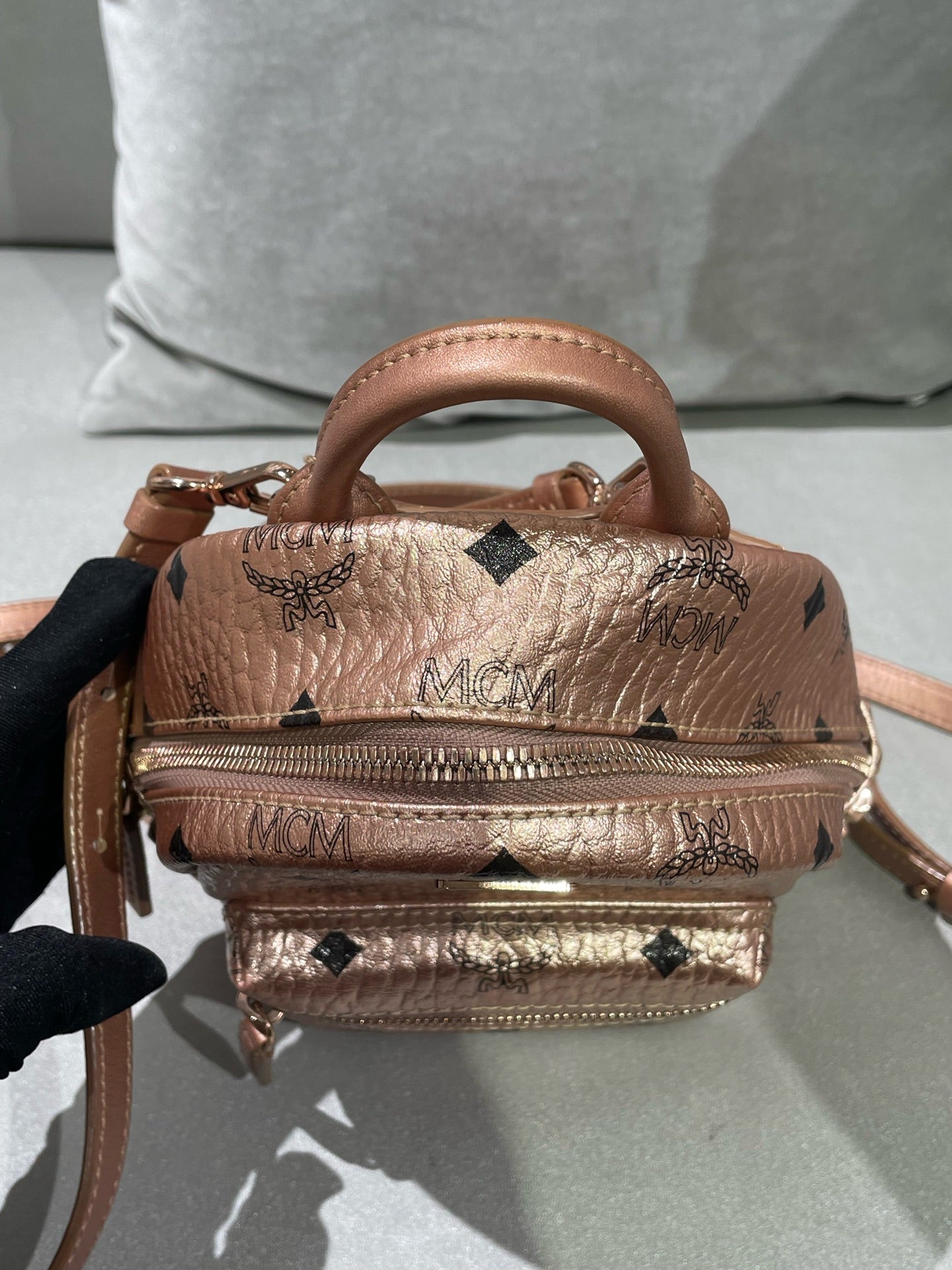MCM Metal Pink Backpack MMK8AVE47TC001