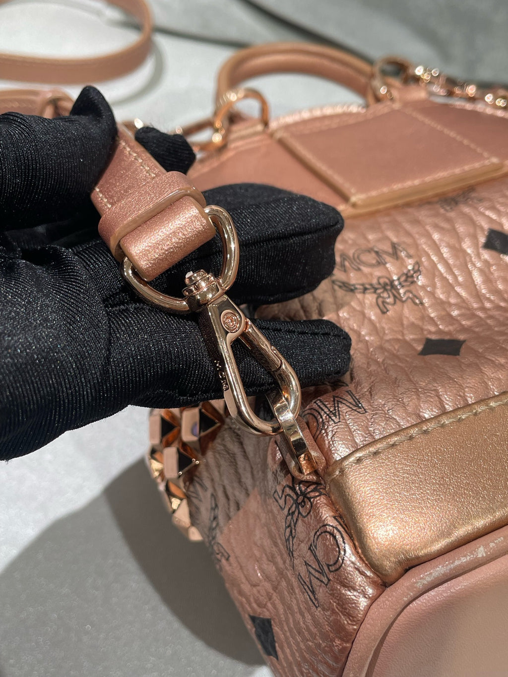 MCM Metal Pink Backpack MMK8AVE47TC001