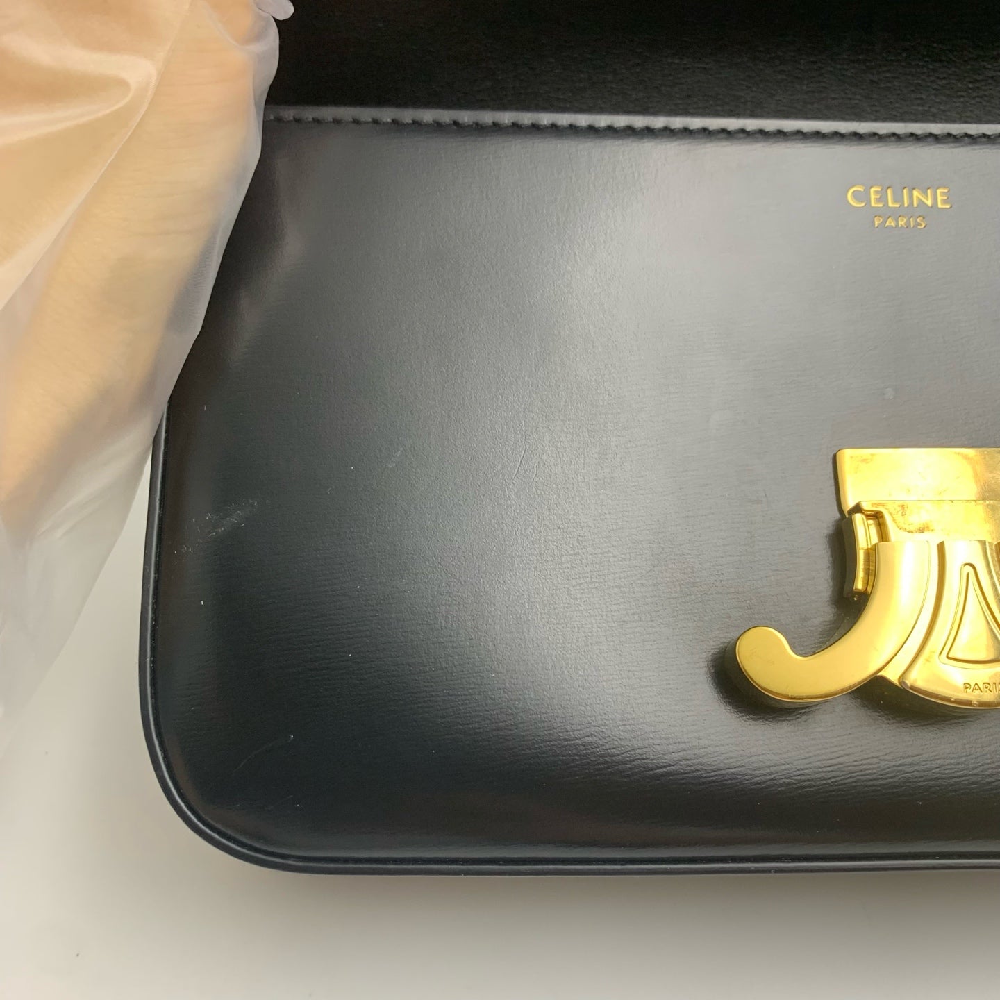 Celine TRIOMPHE Glossy Cowhide Shoulder Bag 194143BF4.38NO