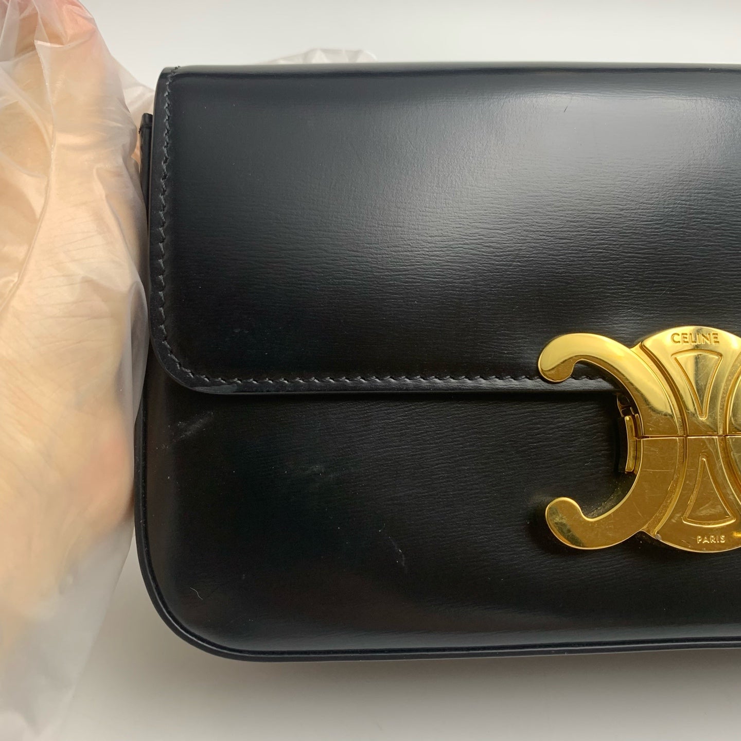 Celine TRIOMPHE Glossy Cowhide Shoulder Bag 194143BF4.38NO
