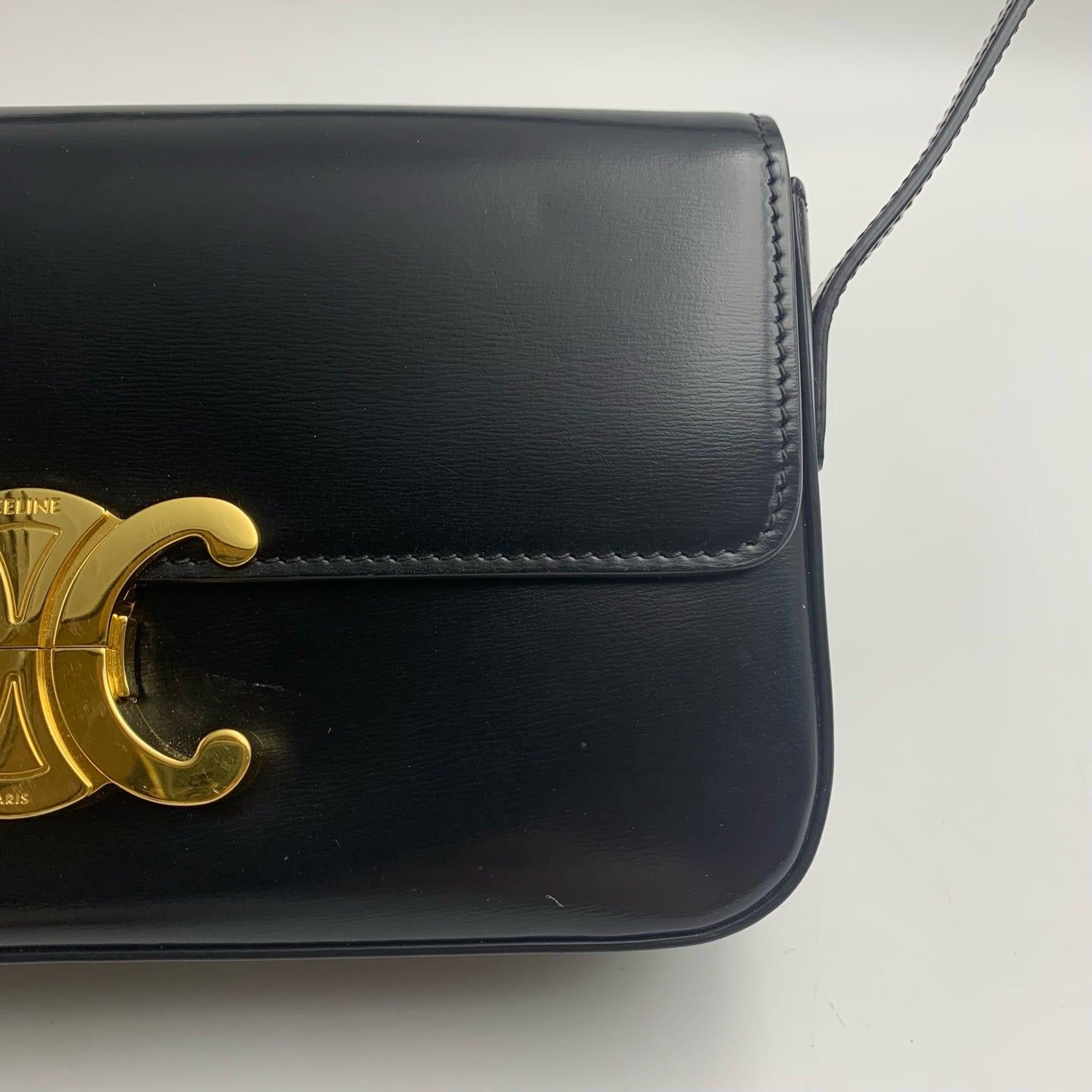 Celine TRIOMPHE Glossy Cowhide Shoulder Bag 194143BF4.38NO