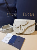 Dior Canvas White Saddle Bag