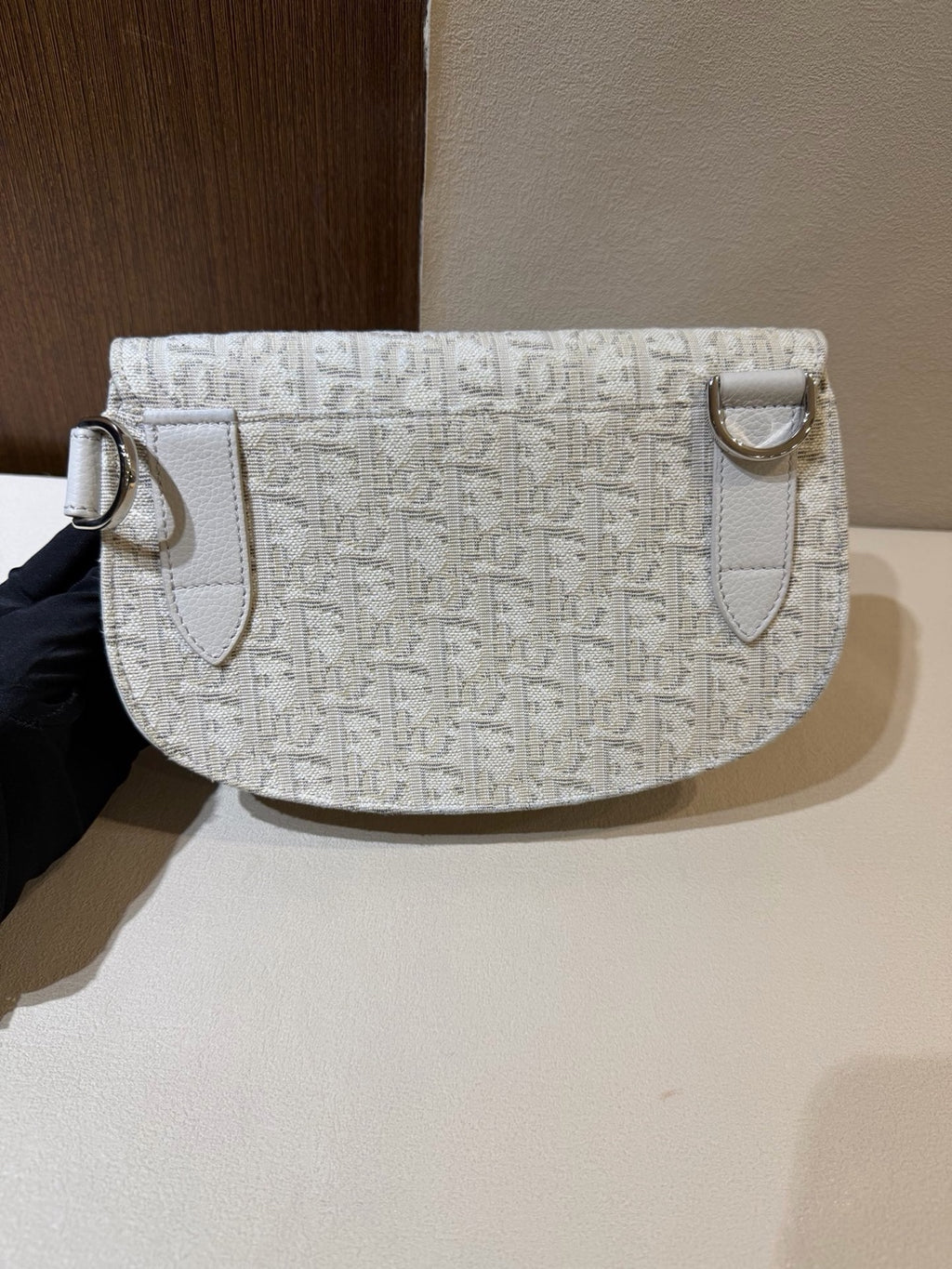 Dior Canvas White Saddle Bag