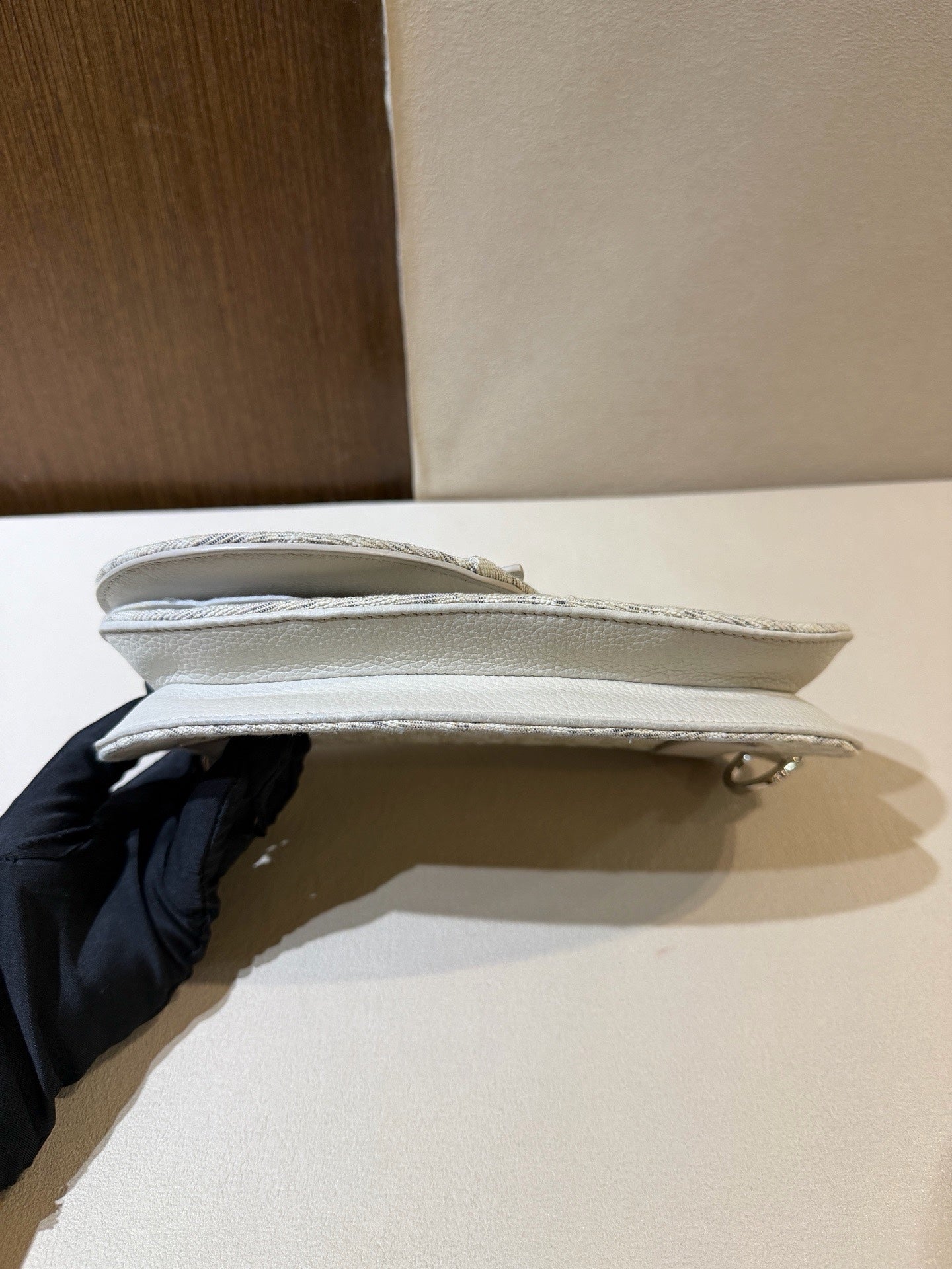 Dior Canvas White Saddle Bag
