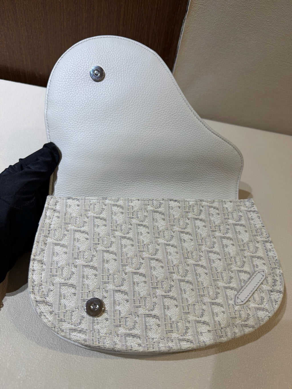 Dior Canvas White Saddle Bag