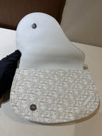 Dior Canvas White Saddle Bag