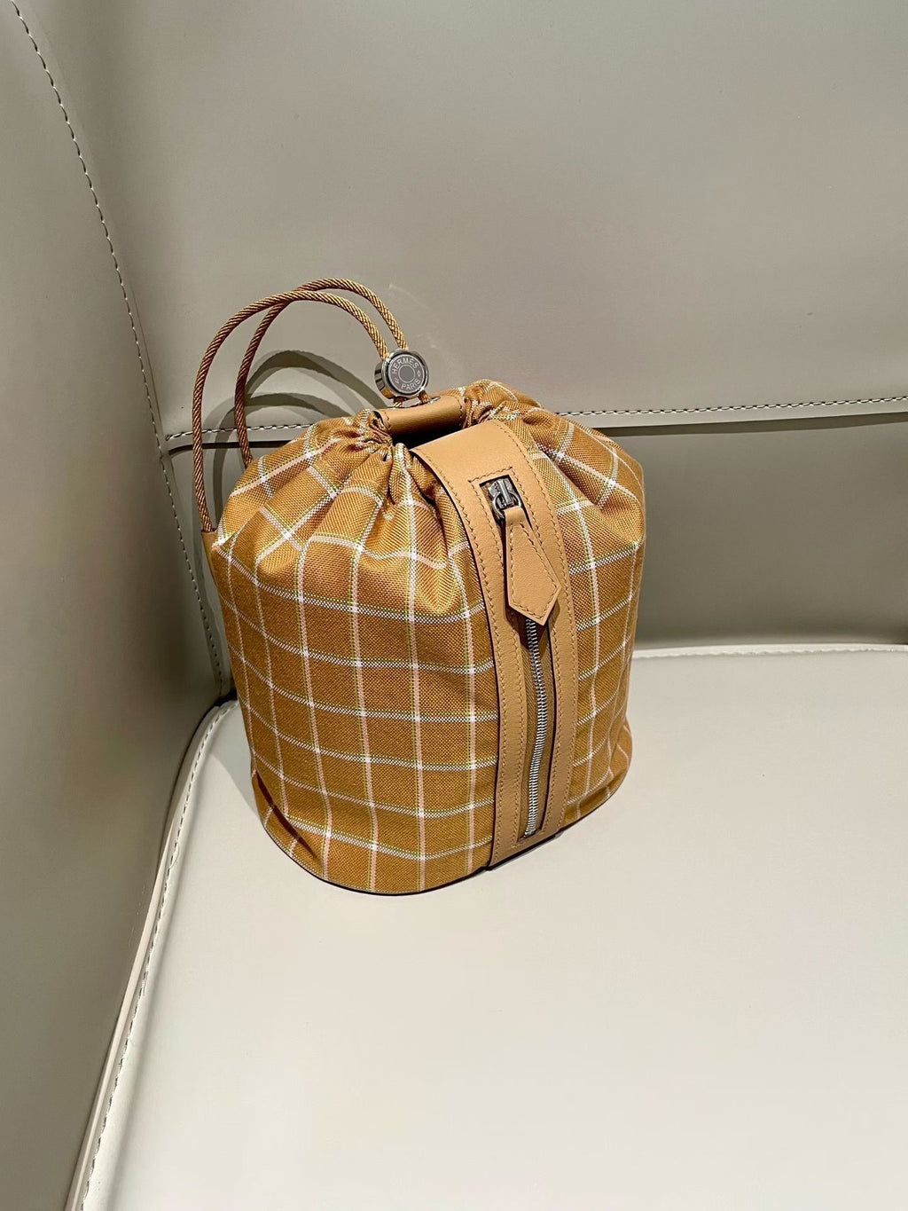 Hermes Canvas Bucket & Drawstring Bag