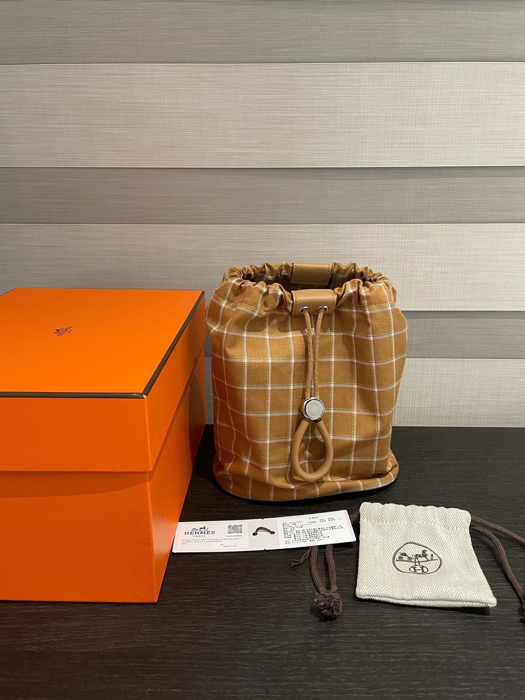 Hermes Canvas Bucket & Drawstring Bag