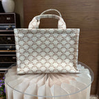 Celine CABAS THAIS small-sized handbag in signature-printed fabric and calfskin leather Leather CONF.199162FRF.01BC