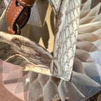 Celine CABAS THAIS small-sized handbag in signature-printed fabric and calfskin leather Leather CONF.199162FRF.01BC