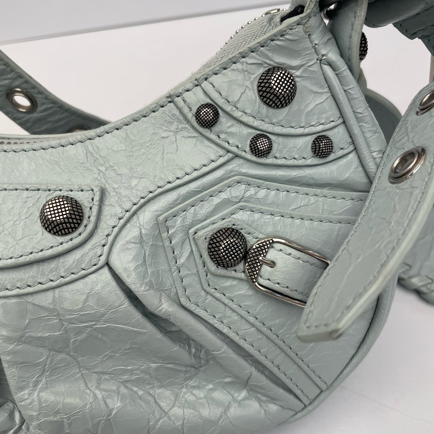 Balenciaga LE CAGOLE Leather Blue 6713091VG9Y4714