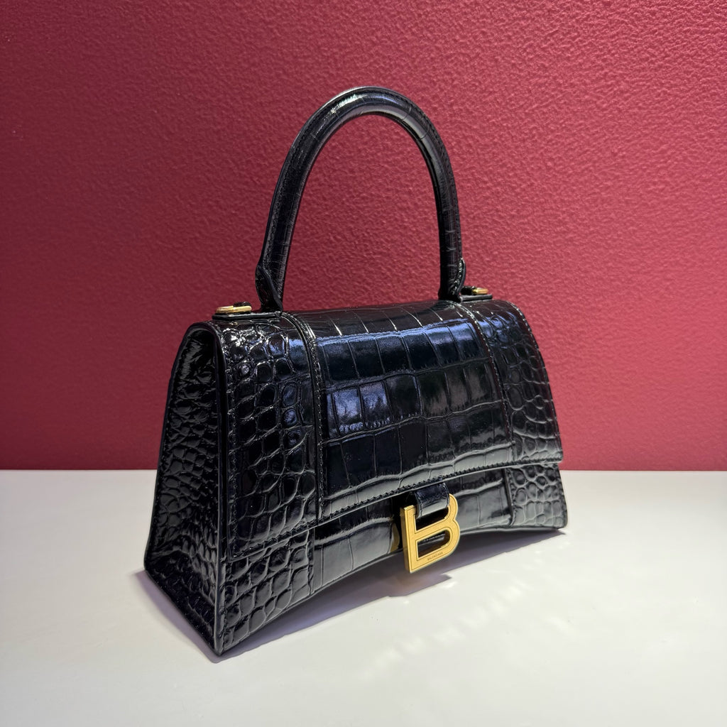 Balenciaga HOURGLASS Black Crossbody 22.8 cm long x 14.9 cm high x 9.9 cm wide 5935461LRGM1000