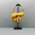 Dior Velvet Yellow Saddle Bag