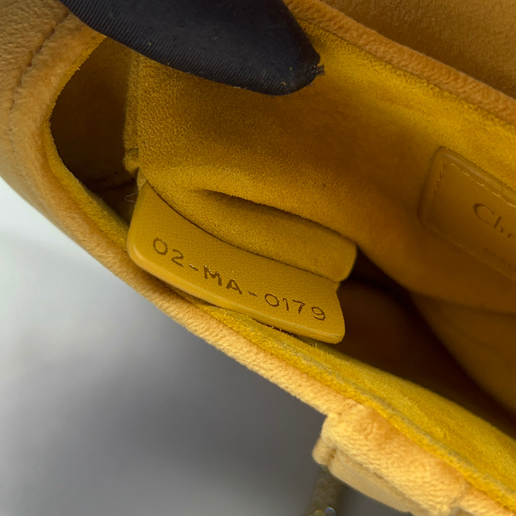 Dior Velvet Yellow Saddle Bag