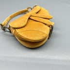 Dior Velvet Yellow Saddle Bag
