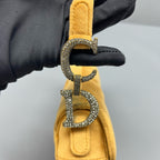 Dior Velvet Yellow Saddle Bag