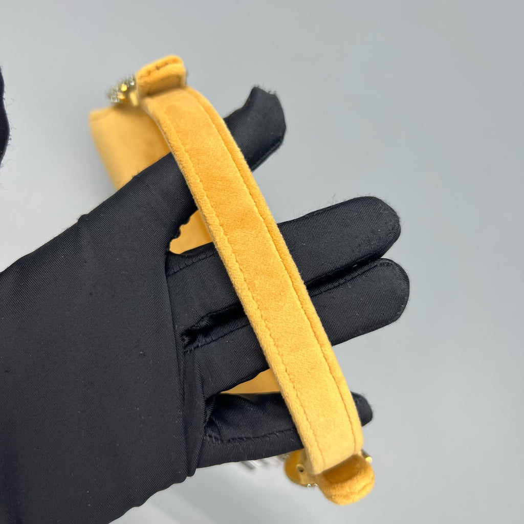 Dior Velvet Yellow Saddle Bag