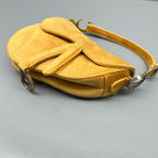 Dior Velvet Yellow Saddle Bag