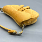 Dior Velvet Yellow Saddle Bag