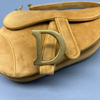 Dior Velvet Yellow Saddle Bag