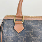Celine Small logo-printed cowhide Boston bag Brown 113772CAS.04LU