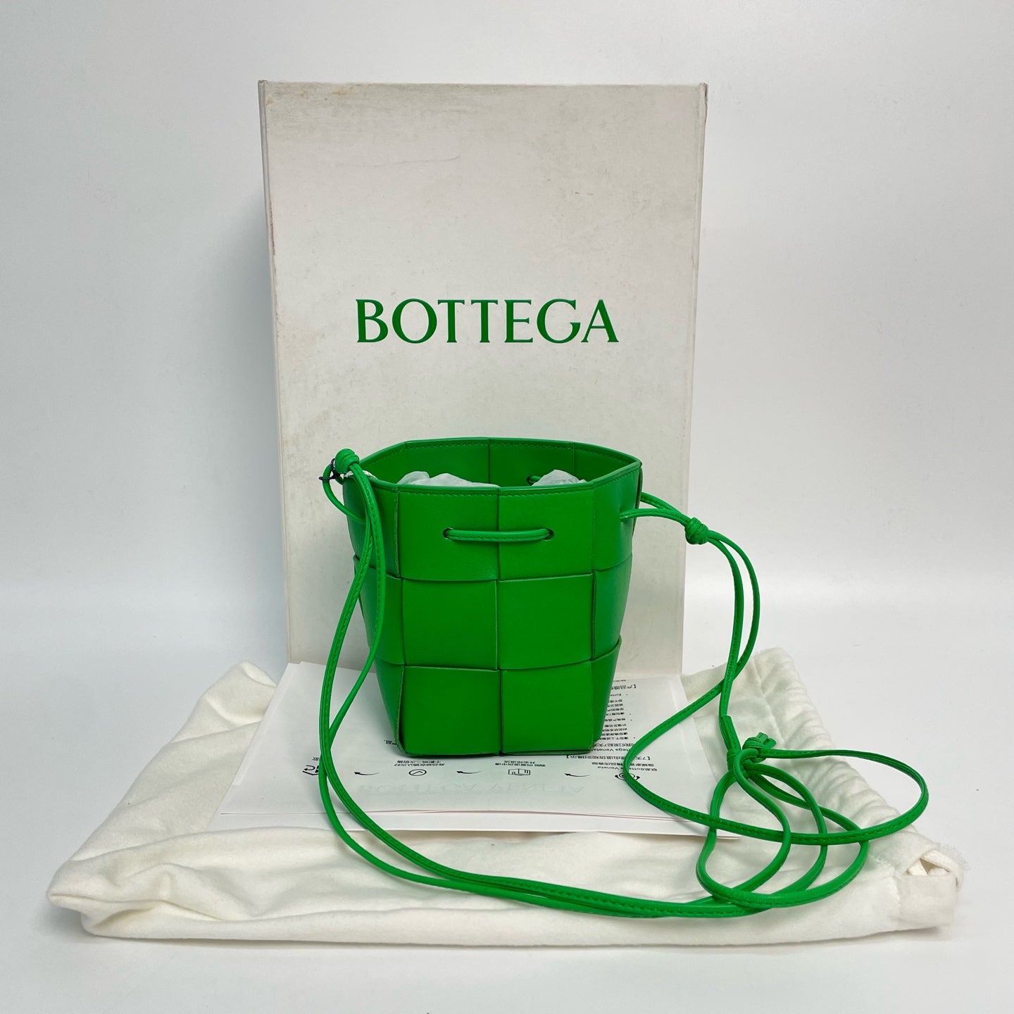 Bottega Veneta Green Bucket & Drawstring Bag