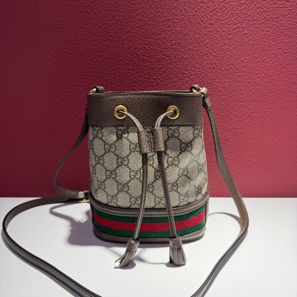 Gucci Ophidia Collection Canvas Beige Bucket & Drawstring Bag 15.5 cm (width) x 19 cm (height) x 9 cm (depth) 550620 96I3B 8745