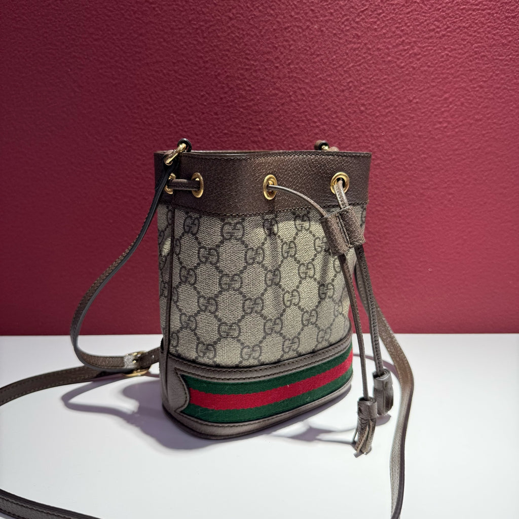 Gucci Ophidia Collection Canvas Beige Bucket & Drawstring Bag 15.5 cm (width) x 19 cm (height) x 9 cm (depth) 550620 96I3B 8745