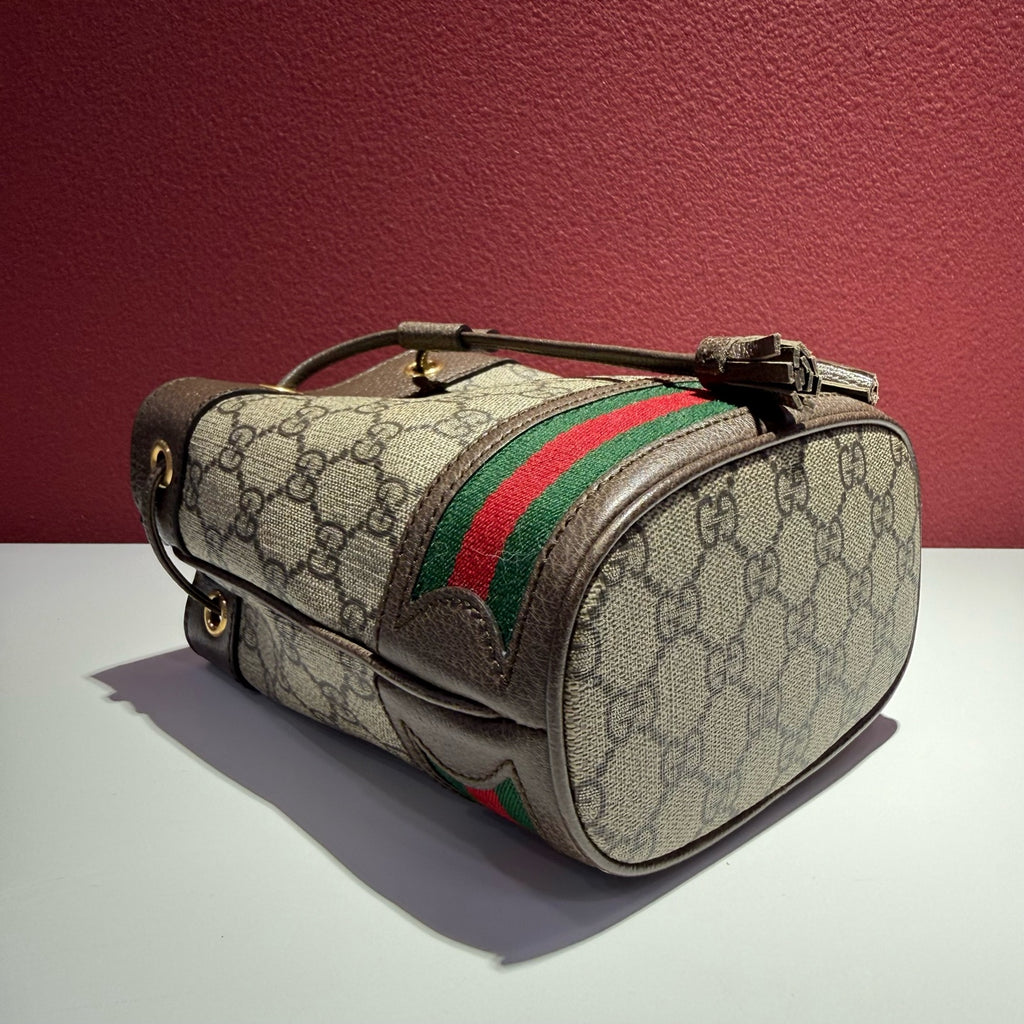 Gucci Ophidia Collection Canvas Beige Bucket & Drawstring Bag 15.5 cm (width) x 19 cm (height) x 9 cm (depth) 550620 96I3B 8745