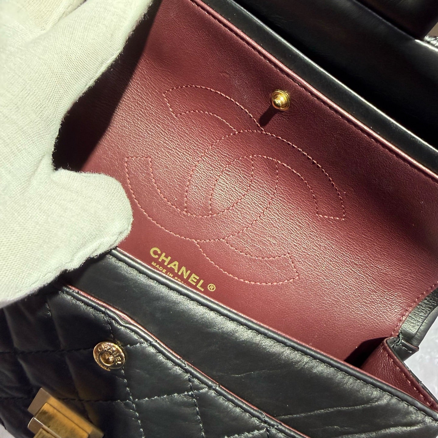 Chanel 2.55 Mini Clutch Bag Black Crossbody