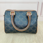 Celine Small logo-printed cowhide Boston bag Brown 113772CAS.04LU