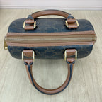 Celine Small logo-printed cowhide Boston bag Brown 113772CAS.04LU