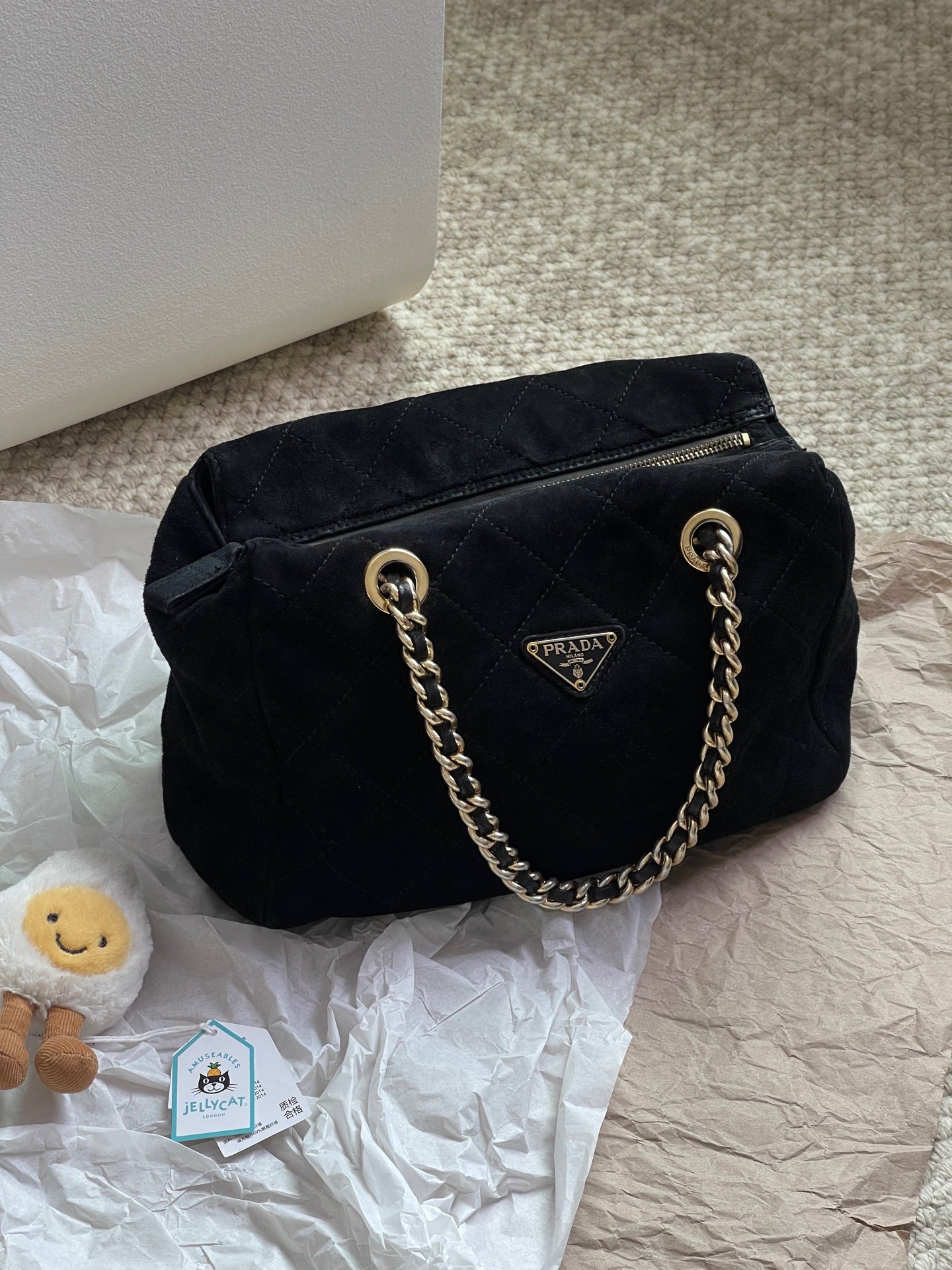 Prada Alcantara Satchel