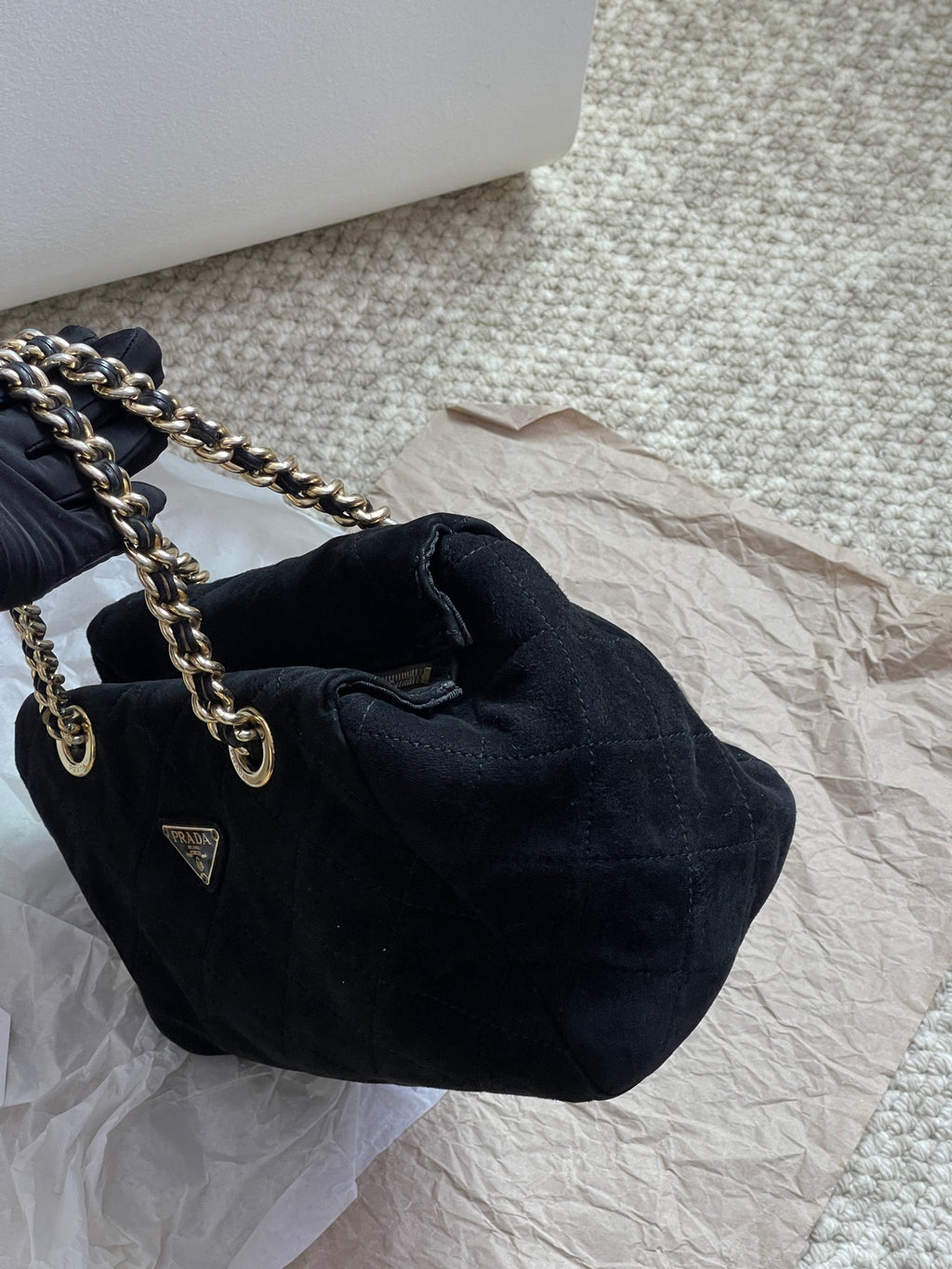 Prada Alcantara Satchel