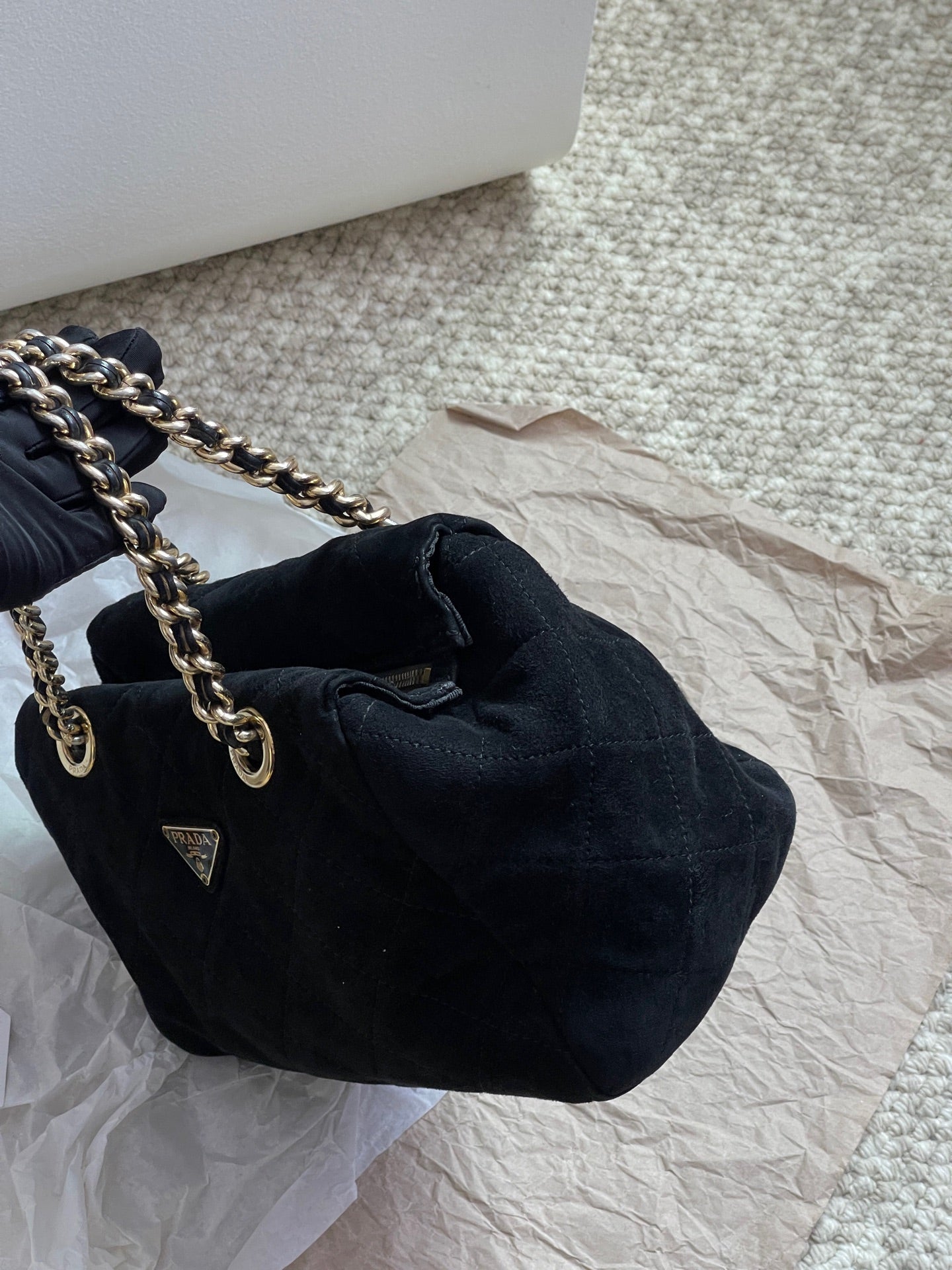 Prada Alcantara Satchel